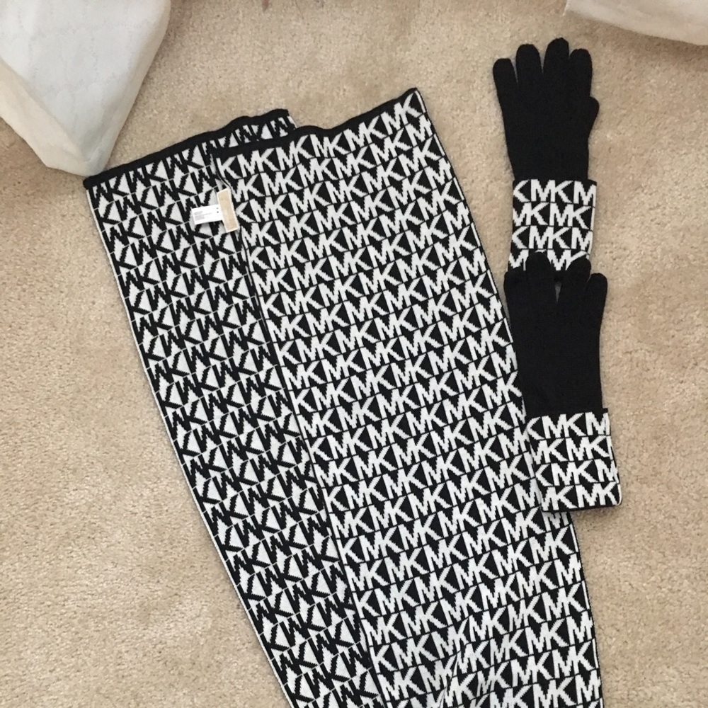 Michael Kors Scarf and Glove Set